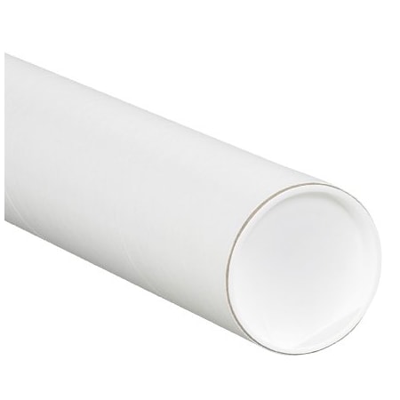 Bsc Preferred 4 x 48'' White Tubes with Caps, 15PK BUY00013652
